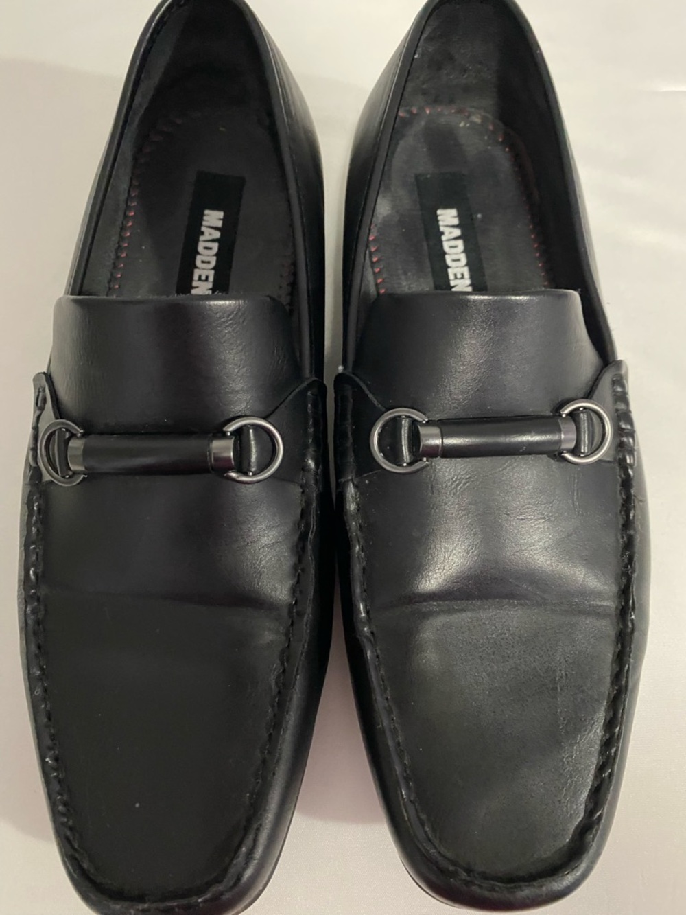 Men’s Steve Madden Black Slip On Loafer Size 9M Used Faux Leather